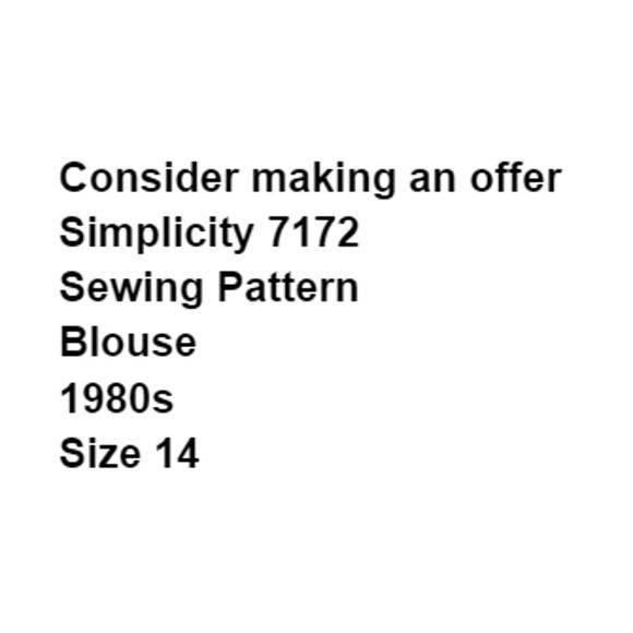 Simplicity 7172 Pattern Top Miss 14 Uncut Vintage Feminine Bow 80s - Picture 3 of 8